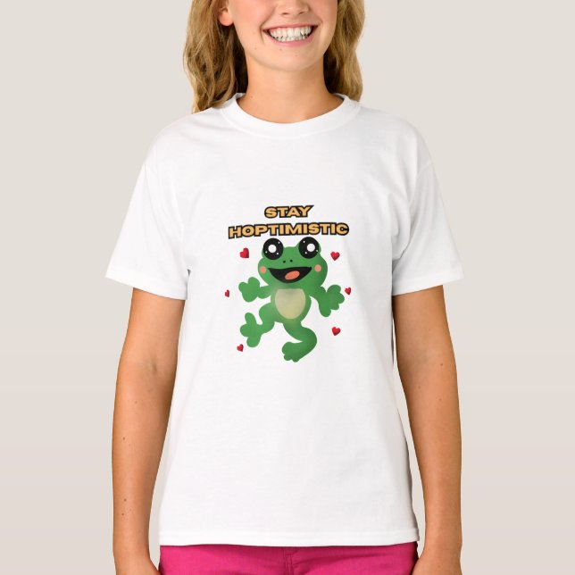 T-shirt Stay Hoptimistic Cute Frog Pun Funny Frog Lover Gi (Devant)