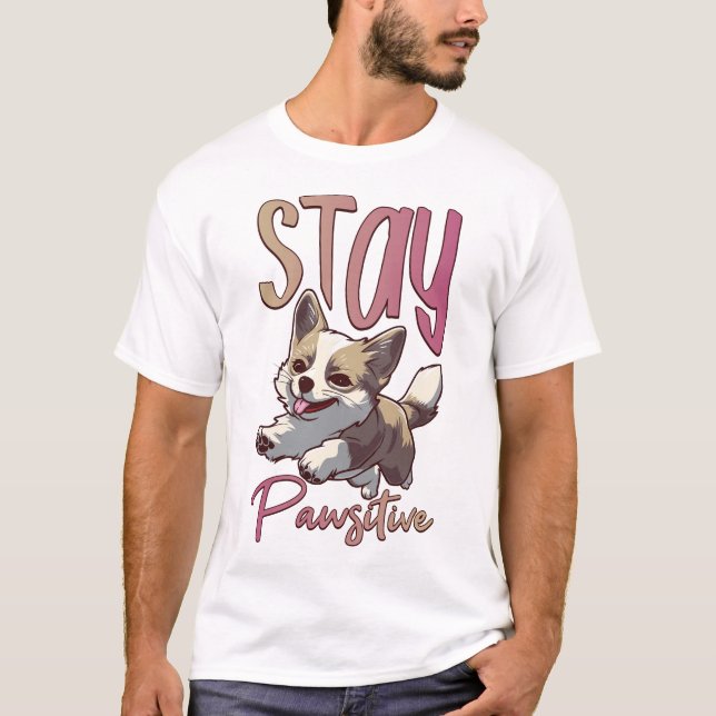 T-shirt Stay Pawsitive (Devant)