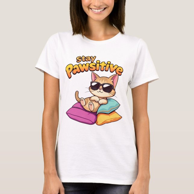 T-shirt Stay Pawsitive (Devant)