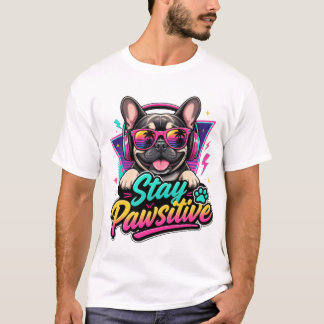 T-shirt Stay Pawsitive Chien Bouledogue Français