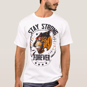 T-shirt stay strong tiger tigre tattoo old school