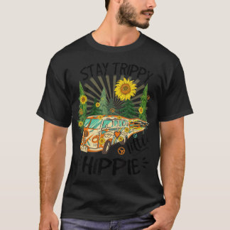 T-shirt Stay Trippy Hippie Vintage Van Peace Sign