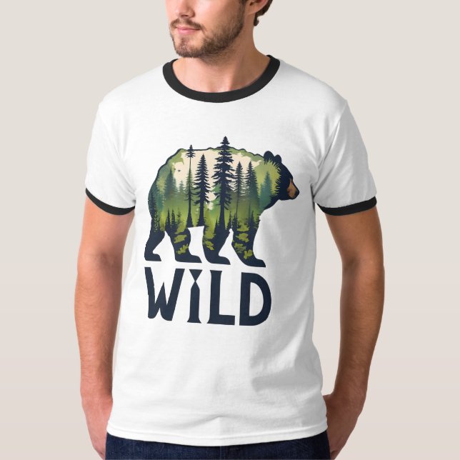 T-shirt Stay Wild Bear Tee - Adventure Await! (Devant)