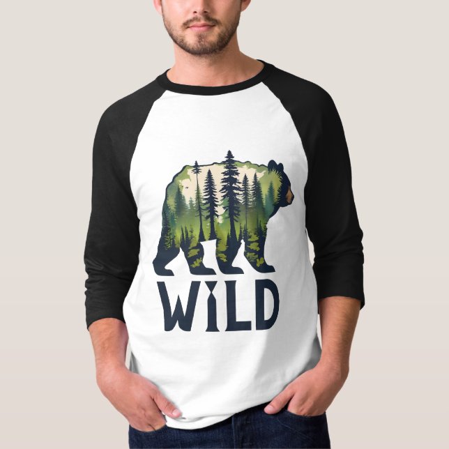 T-shirt Stay Wild Bear Tee - Adventure Await! (Devant)