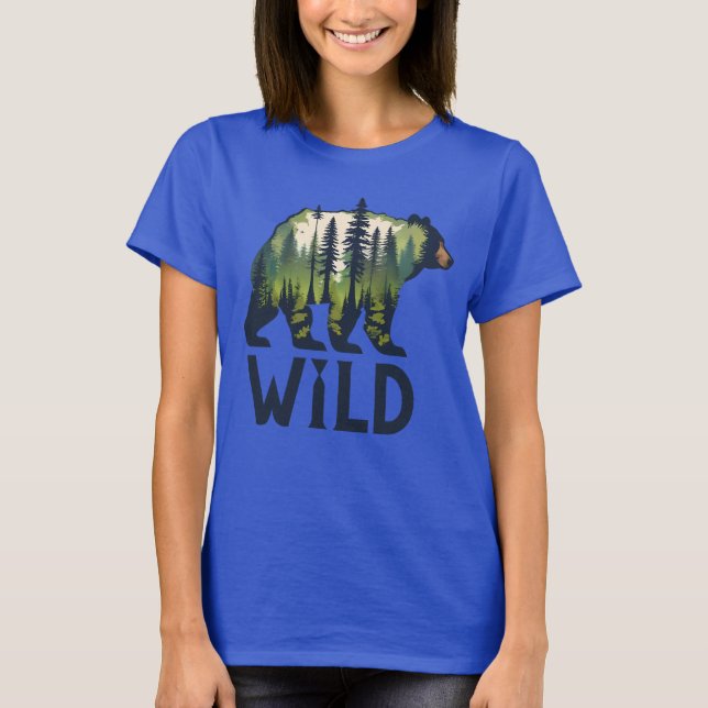 T-shirt Stay Wild Bear Tee - Adventure Await! (Devant)