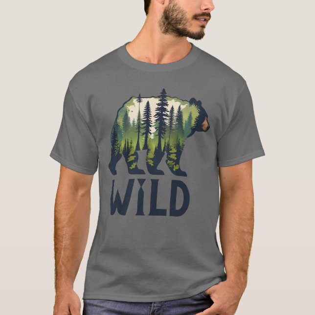 T-shirt Stay Wild Bear Tee - Adventure Await! (Devant)