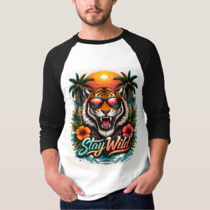 T-Shirt Stay Wild Tiger Sunset – Jungle Tropical G