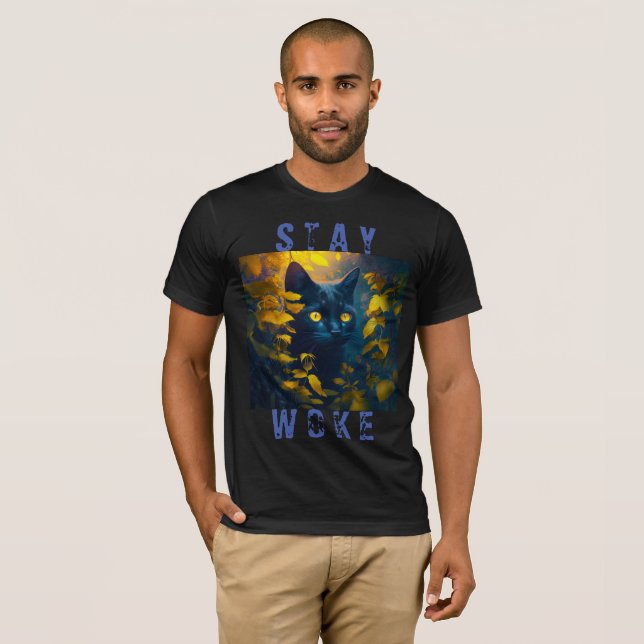 T-shirt "Stay Woke" oeil brillant (Devant entier)
