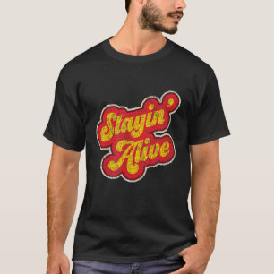 T-shirt Stayin' Alive Vintage des années 1970 en détresse