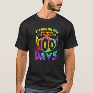 T-shirt Staying On Task And Wearing Our Masks 100 Days Tie