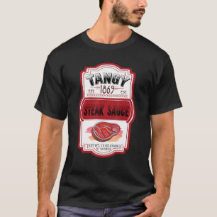 T-shirt Steak Sauces Bouteille Couples Costume