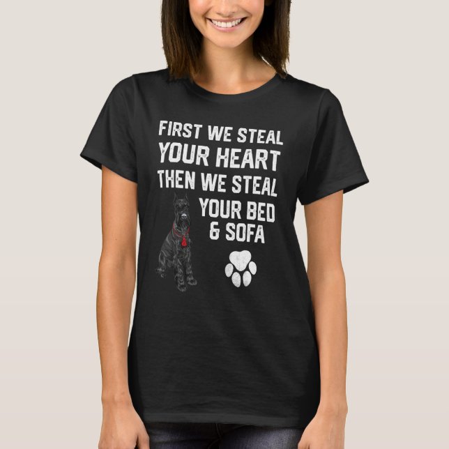 T-shirt Steal Your Heart Steal Your Bed Miniature Schnauze (Devant)
