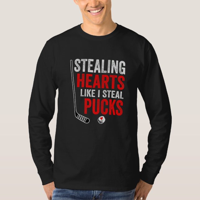 T-shirt Stealing Heart Like I Steal Pucks Valentines Day H (Devant)