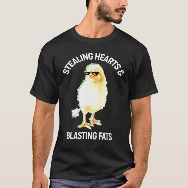 T-shirt Stealing Hearts And Blasting Farts Chicken Lover (Devant)