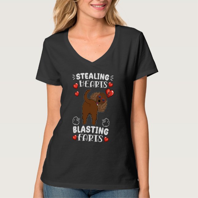 T-shirt Stealing Hearts Blasting Farts Cocker Spaniel Vale (Devant)