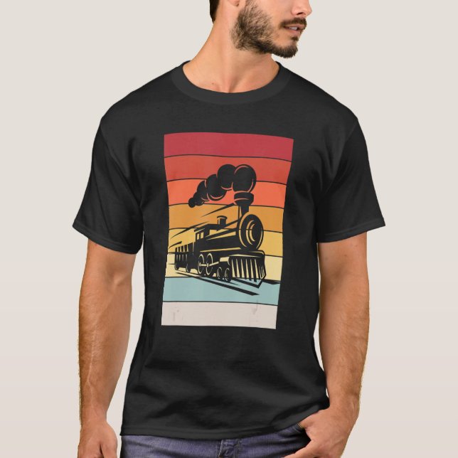 T-shirt Steam Locomotive Retro I Model Railway Railwayman (Devant)