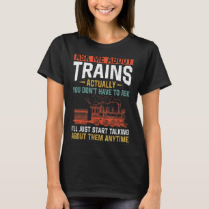 T-shirt Steam Train Driver Trainspotting Locomotive Vintag