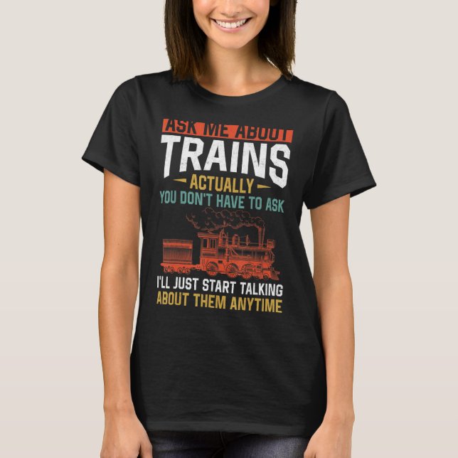 T-shirt Steam Train Driver Trainspotting Locomotive Vintag (Devant)