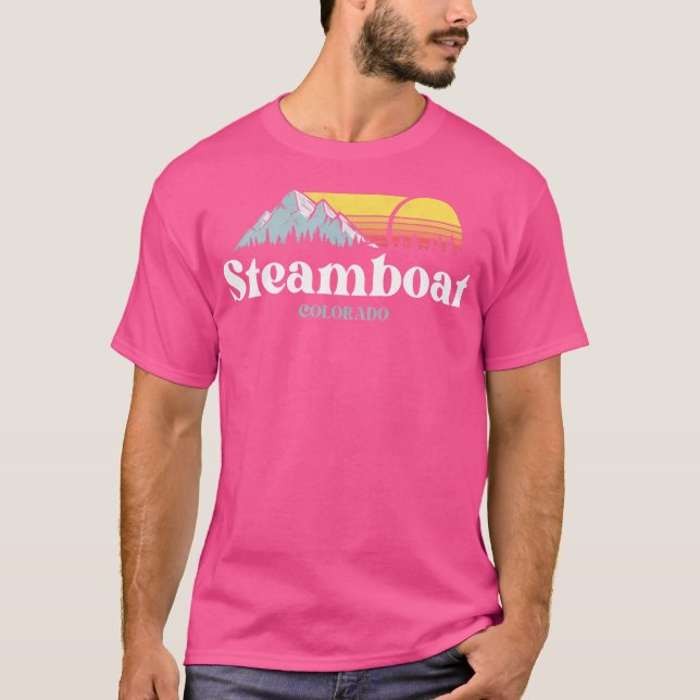 T-shirt Steamboat Colorado Ski Snowboard Randonnée Family  (Devant)