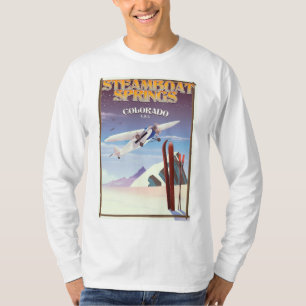 T-shirt Steamboat Springs colorado affiche de voyage vinta
