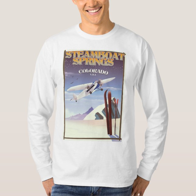 T-shirt Steamboat Springs colorado affiche de voyage vinta (Devant)
