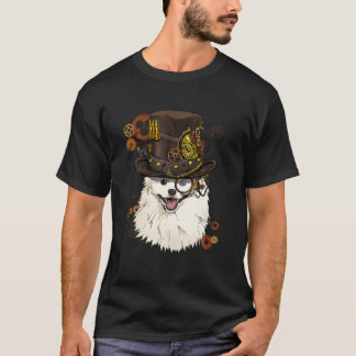 T-shirt Steampunk American Eskimo Chien Steampunk Amateurs