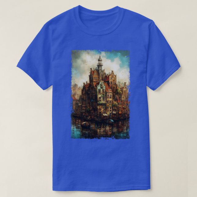T-shirt Steampunk Amsterdam Skyline 1 (Design devant)