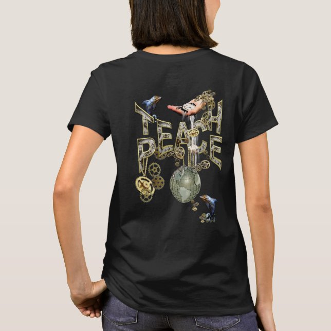 T-shirt Steampunk Apprendre la paix (Dos)