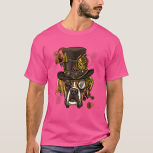 T-shirt Steampunk Boxer gothique Chien Animal Visage Anima