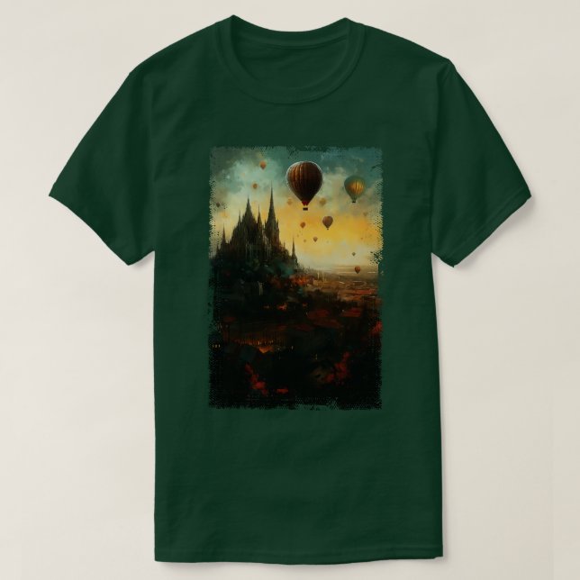 T-shirt Steampunk Budapest Skyline 1 (Design devant)