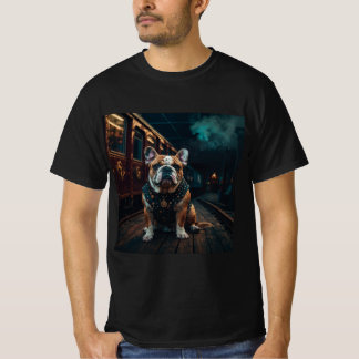 T-shirt Steampunk Bulldog Stationmaster Portrait