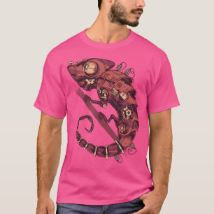 T-shirt Steampunk Chameleon Art Vintage Steam Punk Cadeau
