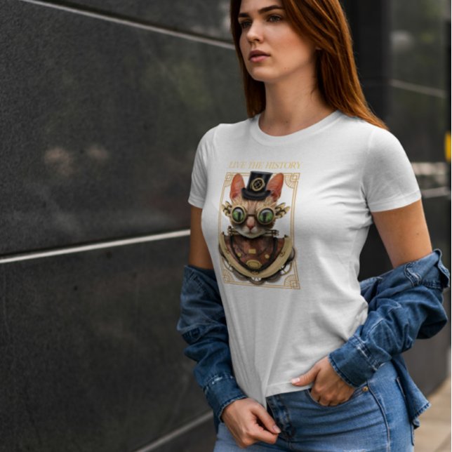 T-shirt Steampunk Chat Animal Bizarre (Créateur téléchargé)