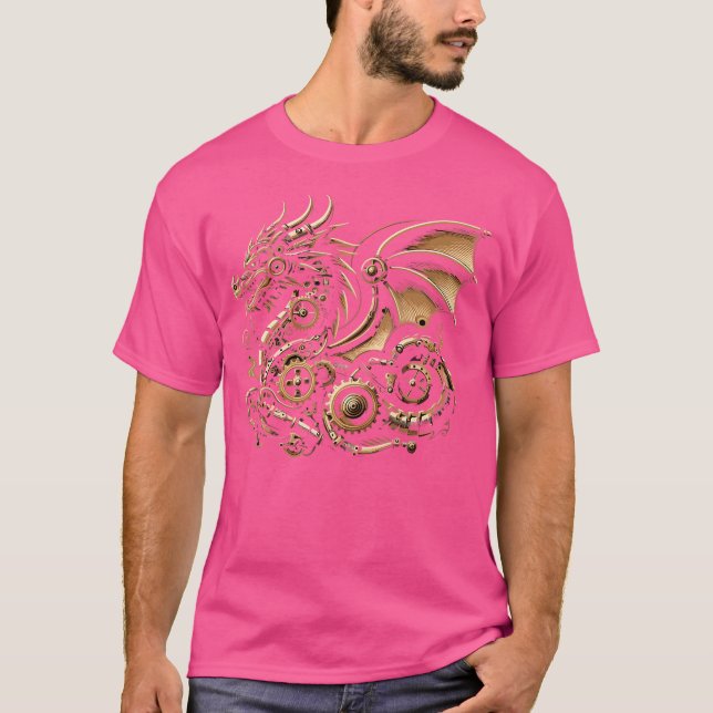 T-shirt Steampunk Dragon Art Gears Graphisme Design Artwor (Devant)