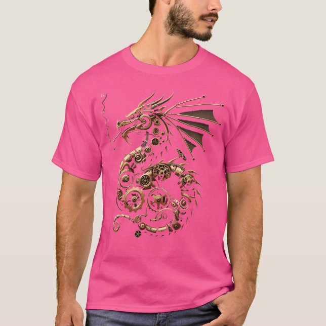 T-shirt Steampunk Dragon Art Gears Graphisme Design Artwor (Devant)