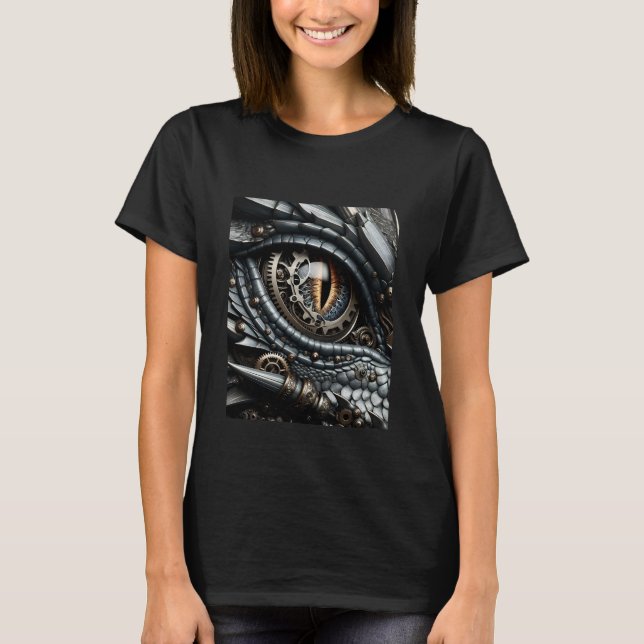 T-shirt Steampunk Dragon Eye Closeup Ai Art (Devant)
