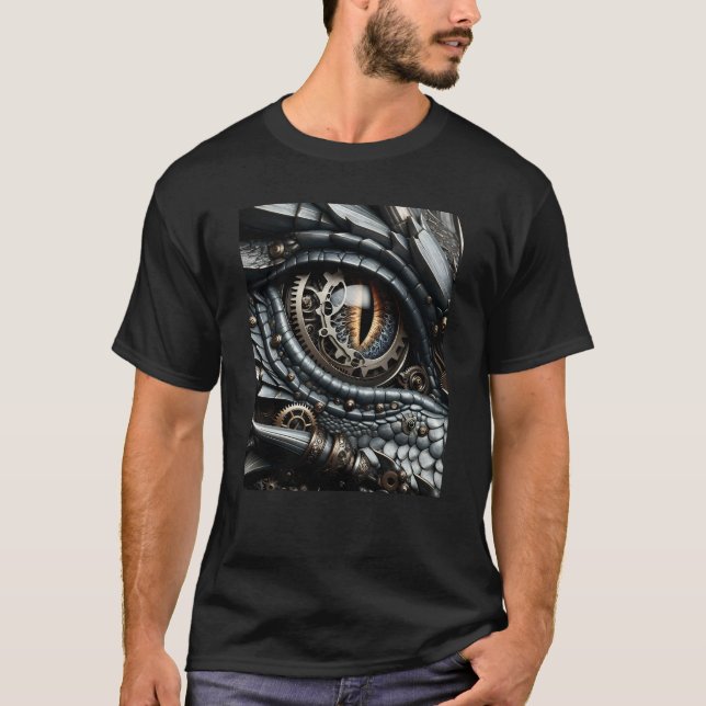 T-shirt Steampunk Dragon Eye Closeup Ai Art (Devant)