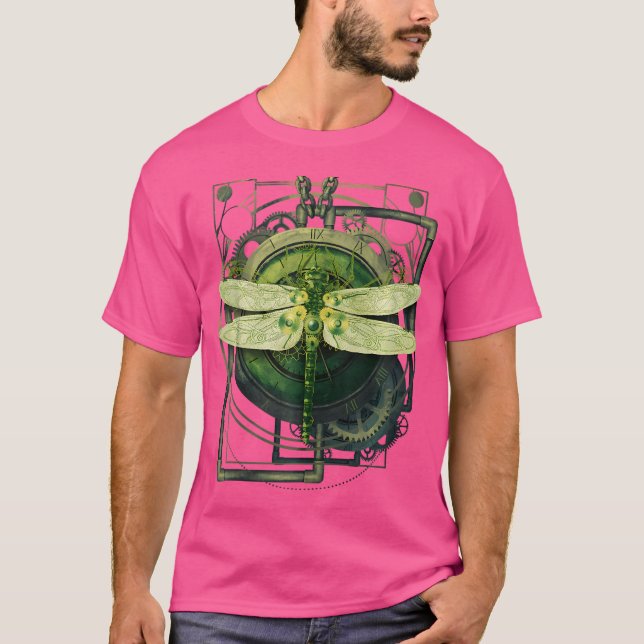 T-shirt Steampunk Dragonfly Victorian Art Mechanical Steam (Devant)