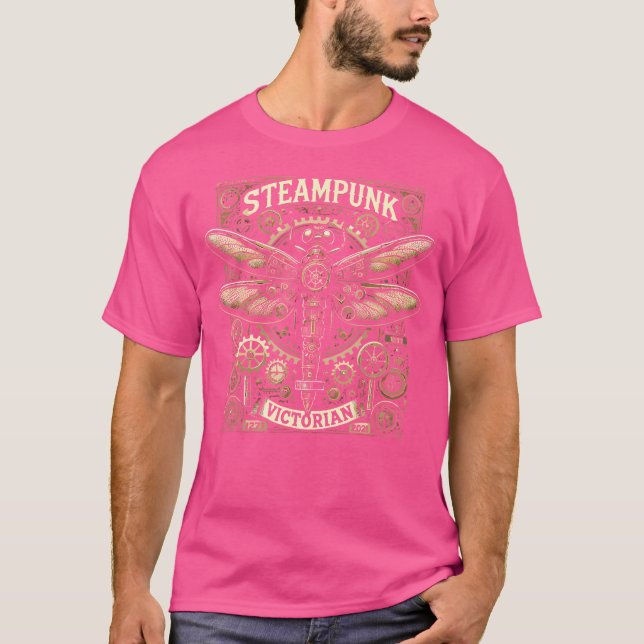 T-shirt Steampunk Dragonfly Victorian Art Mechanical Steam (Devant)