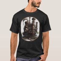 Steampunk Dystopian City Rétro Scifi Ge mécanique