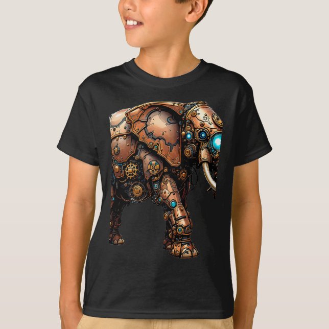 T-shirt Steampunk Elephant Le Sticker Mécanique Cirque (Devant)