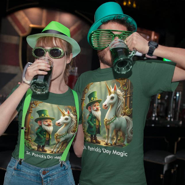 T-shirt Steampunk Gnome-Leprechaun Unicorn Paddy's Unisex (Steampunk Gnome-Leprechaun Unicorn Paddy's Unisex T-Shirt)