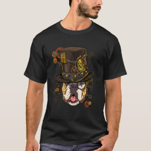 T-shirt Steampunk Gothique Américain Bulldog Animal Face B