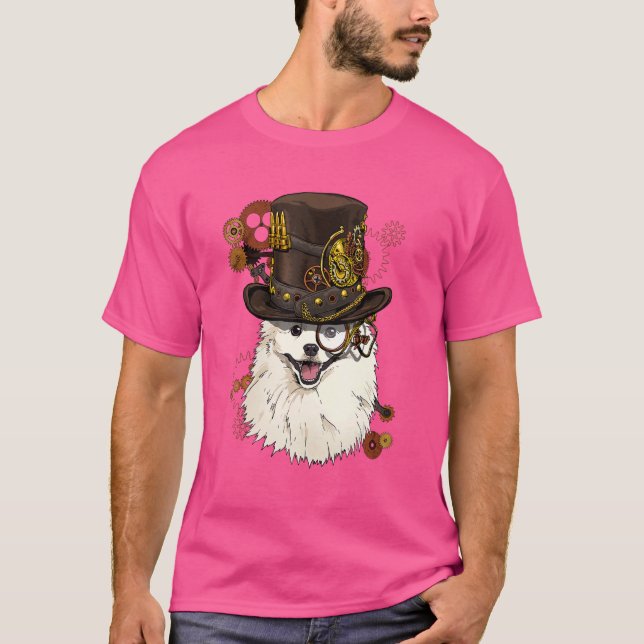 T-shirt Steampunk Gothique Américain Eskimo Chien Visage a (Devant)