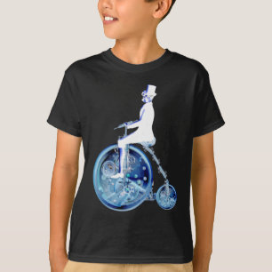 T-shirt Steampunk homme sur penny farine bleu blanc néon