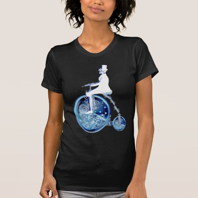 T-shirt Steampunk homme sur penny farine bleu blanc néon (Devant)