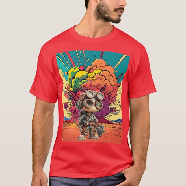 T-shirt Steampunk Mécanique Cartoon Explosion (Devant)