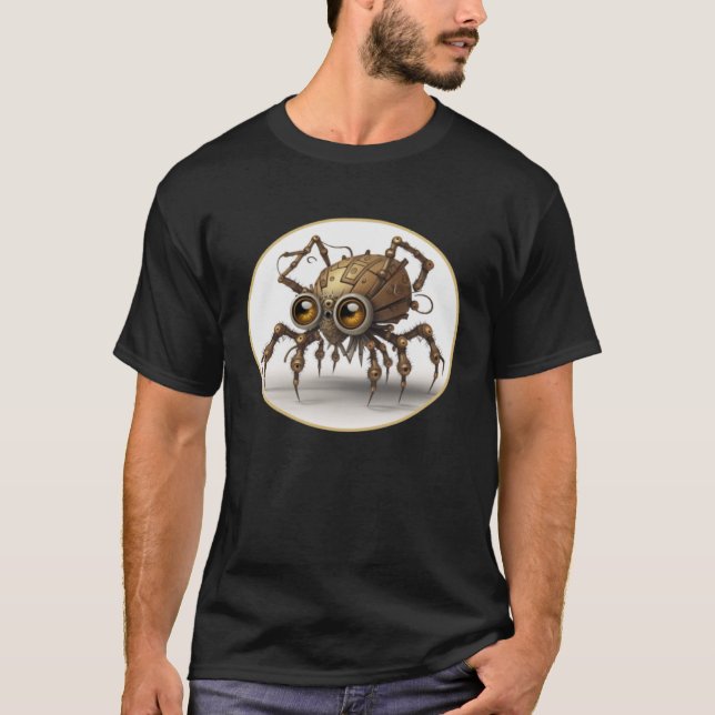 T-shirt Steampunk mignonne araignée Retro Scifi Gear mécan (Devant)
