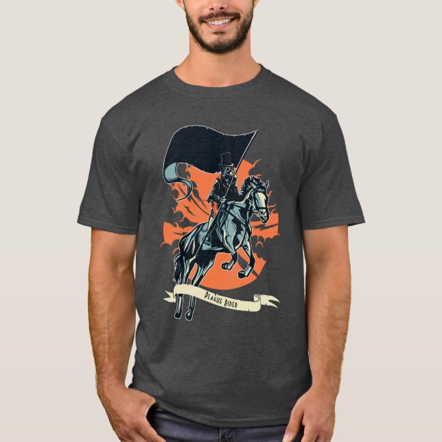 T-shirt Steampunk Plague Rider Doctor on Horseback avec dr (Devant)