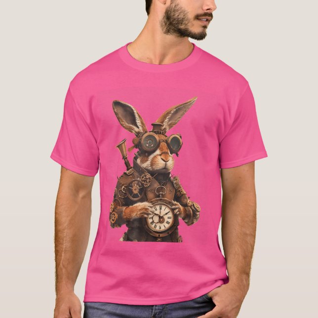 T-shirt Steampunk Rabbit Imaginaire Animal Art (Devant)